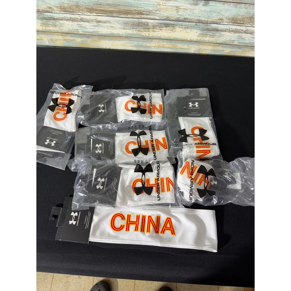 Under Armour China Tie Headband OSFA NEW HeatGear Athletic Sweatband 7 Pack